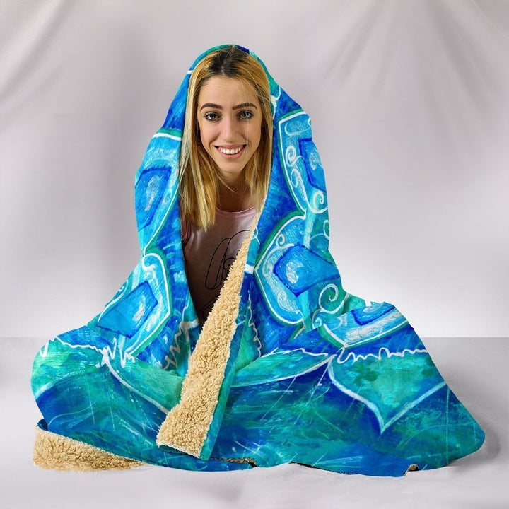 Blue Mandala Hooded Blanket