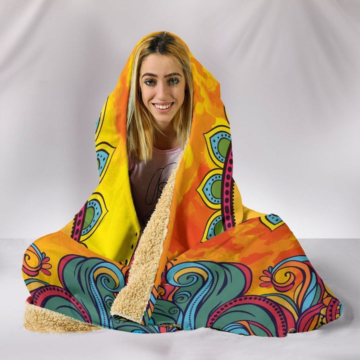 Hippie Peace Hooded Blanket