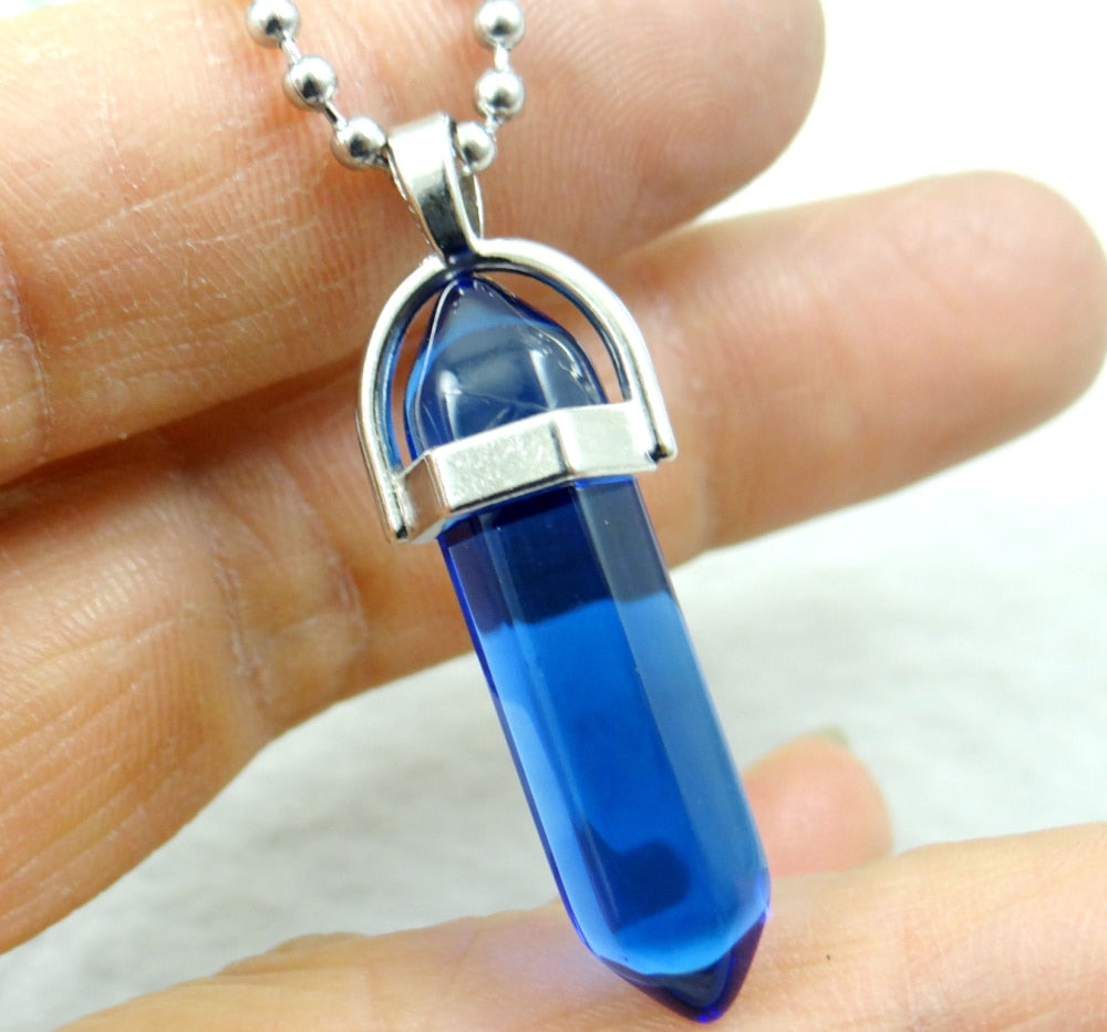 Titanium Crystal Chakra Pendant Necklace Gemstone Lucky Charm