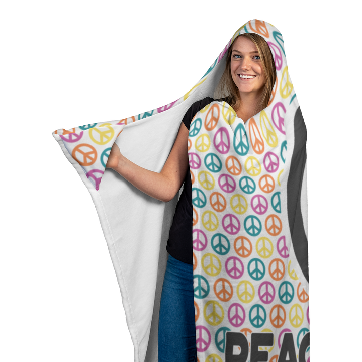 Peace and Love Hooded Blanket