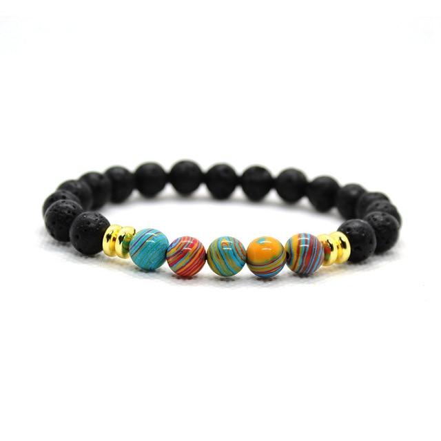 Lava Stone Chakra Beads Bracelet Crystal Buddha Natural Stone Beaded Bracelet