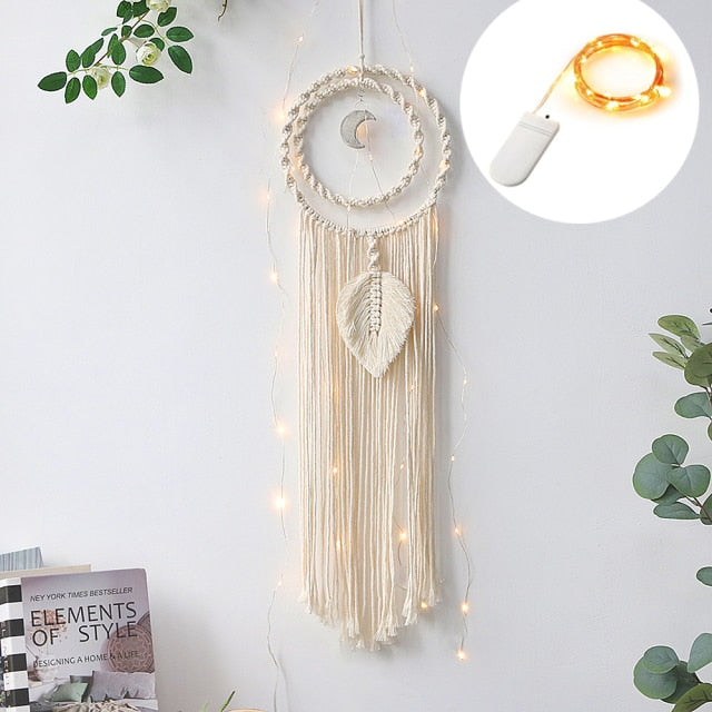 Bohemian Moon Dream Catcher Handmade Beautiful Wall Decor