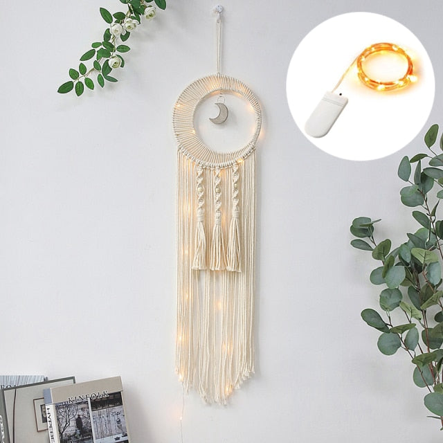 Bohemian Moon Dream Catcher Handmade Beautiful Wall Decor