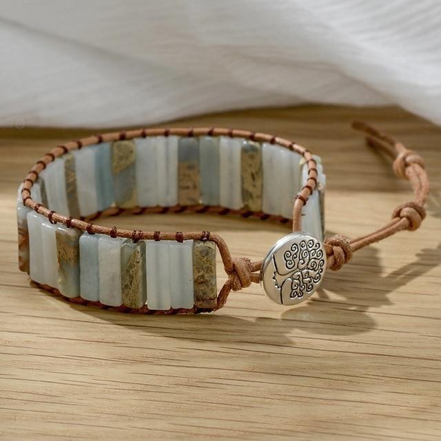 Natural Stone Leather Wrap Bracelets