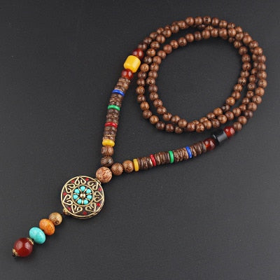 Vintage Nepal Long Buddhist Necklace