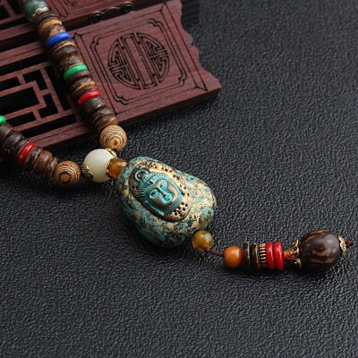 Vintage Nepal Long Buddhist Necklace