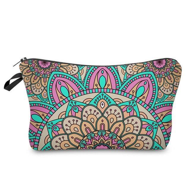 Mandala Print Makeup Bag