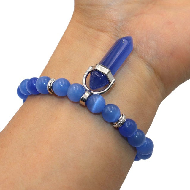 Natural Stone Hexagonal Yoga Bracelet Crystal Beads Spiritual Bracelet