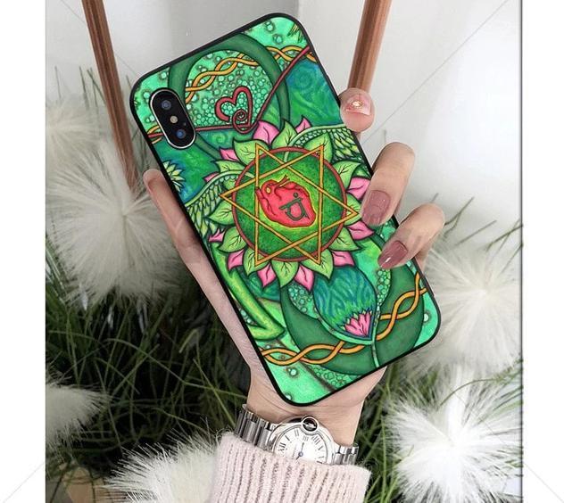 Mandala Chakra Soft Silicone Case Cover for iPhone