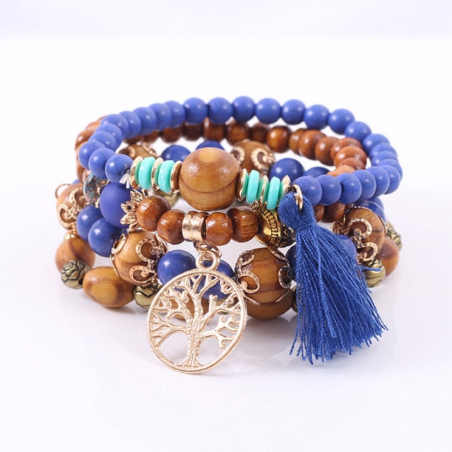 Tree of Life Stack | Boho Stone Bangle