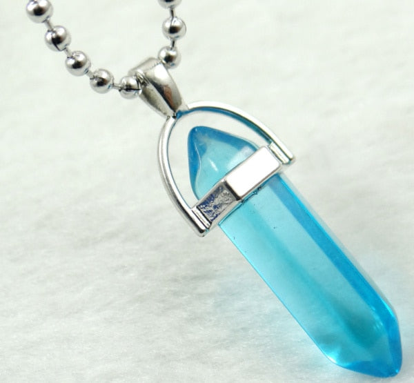 Titanium Crystal Chakra Pendant Necklace Gemstone Lucky Charm