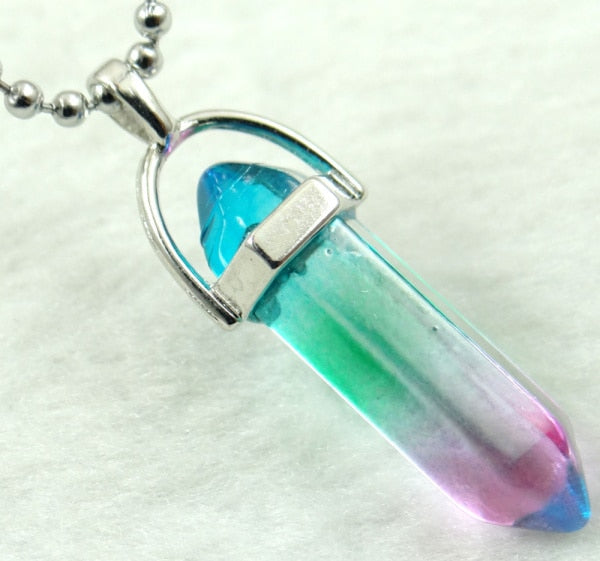 Titanium Crystal Chakra Pendant Necklace Gemstone Lucky Charm