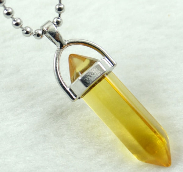 Titanium Crystal Chakra Pendant Necklace Gemstone Lucky Charm