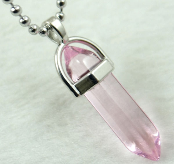 Titanium Crystal Chakra Pendant Necklace Gemstone Lucky Charm