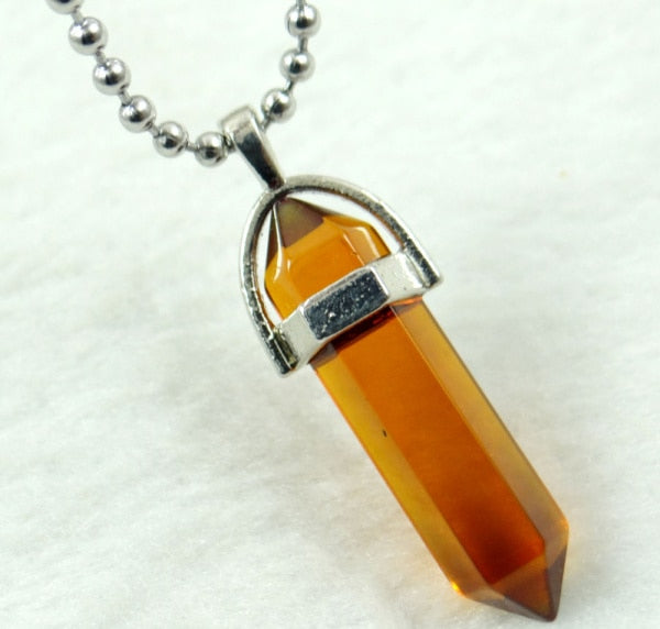 Titanium Crystal Chakra Pendant Necklace Gemstone Lucky Charm