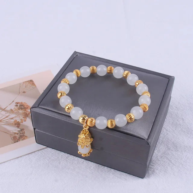 Lucky Pixiu Crystal Stone Beaded Bracelet