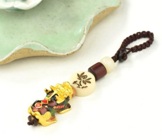 Pi Xiu Keychain Wind Bodhi Beads Rope Good Luck Pixiu Key chain