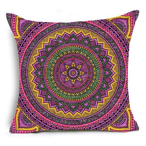 Mandala Polyester Cushion Pillow Case