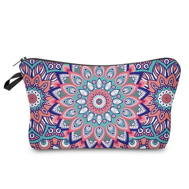 Mandala Print Makeup Bag