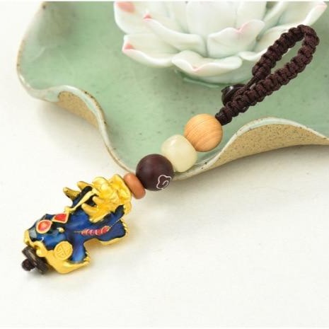 Pi Xiu Keychain Wind Bodhi Beads Rope Good Luck Pixiu Key chain