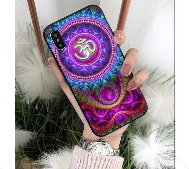 Mandala Chakra Soft Silicone Case Cover for iPhone
