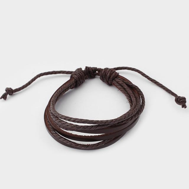 Adjustable Leather OM Bracelet
