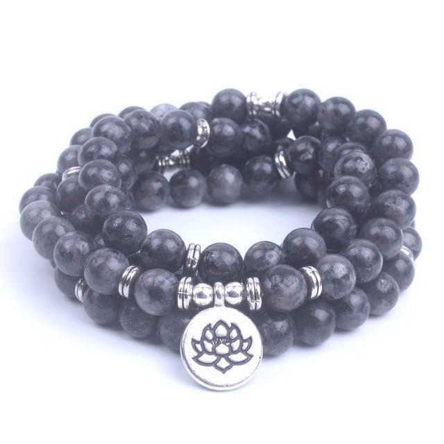 Labradorite 108 Mala | Lotus & Om Strand