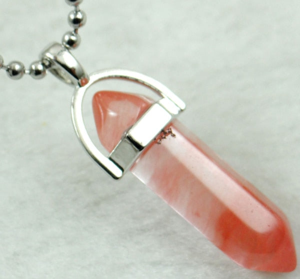 Titanium Crystal Chakra Pendant Necklace Gemstone Lucky Charm