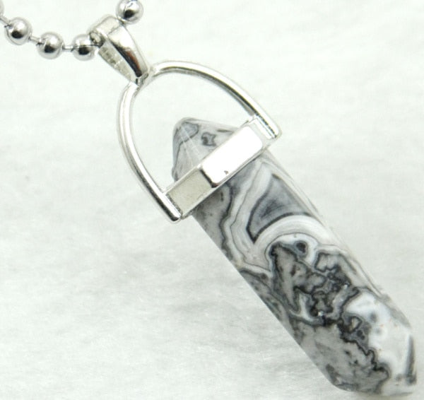 Titanium Crystal Chakra Pendant Necklace Gemstone Lucky Charm