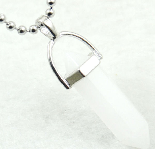 Titanium Crystal Chakra Pendant Necklace Gemstone Lucky Charm