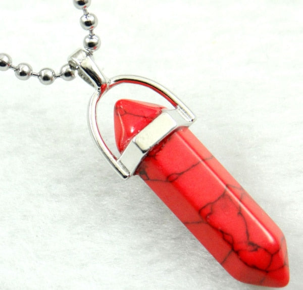 Titanium Crystal Chakra Pendant Necklace Gemstone Lucky Charm