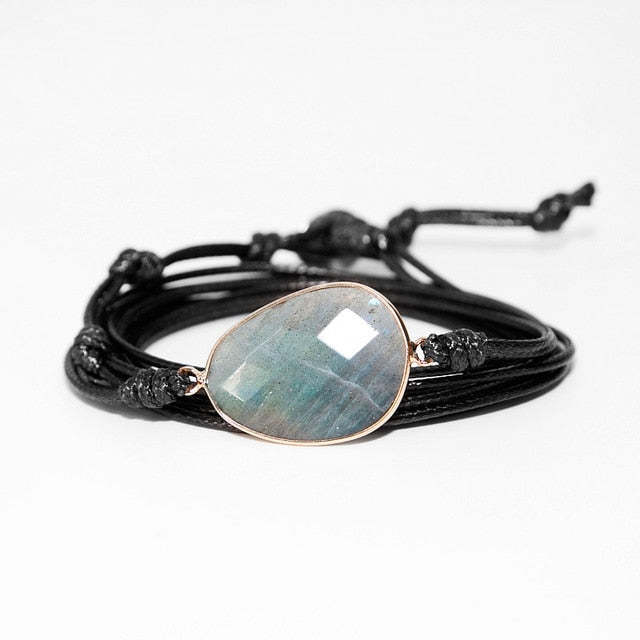 Labradorite Boho Long Bracelet Matching String Labradorite Stone Bracelet