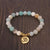 Matte Frosted Amazonite Buddha Charm Bracelet