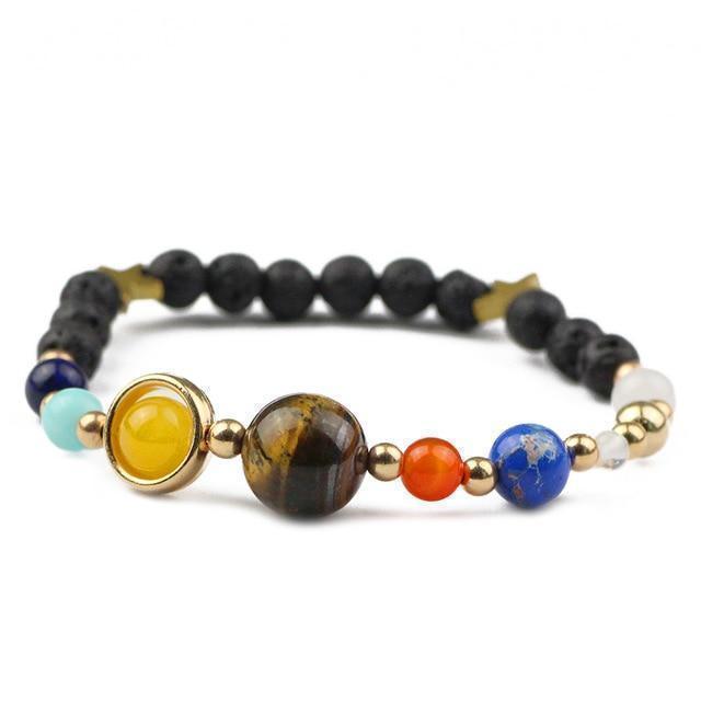 Galaxy Bracelet Gemstone Tiger Eye Crystal Lapis Lazuli Bracelet