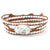 3 Strands Wrap Natural Stones Charm Bracelet Crystal Women Buddha Bracelet